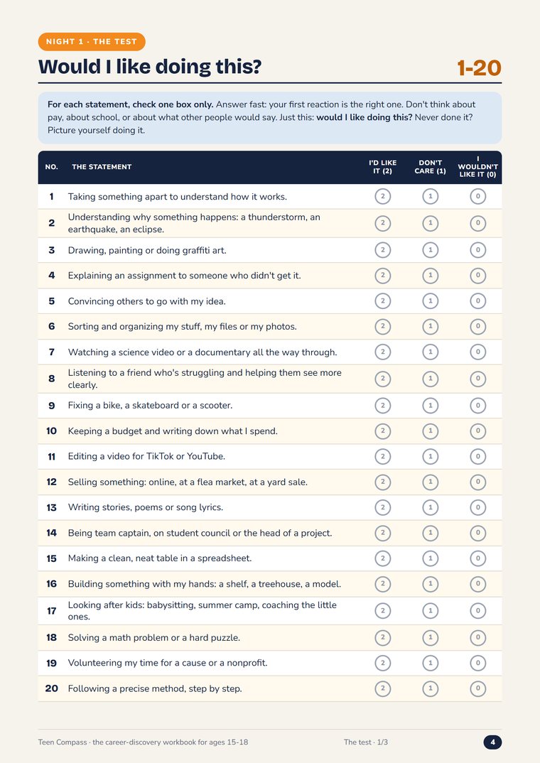 Test page: the 60 statements to check